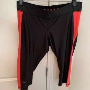Under Armour 2X Black/Coral Compression Leggings